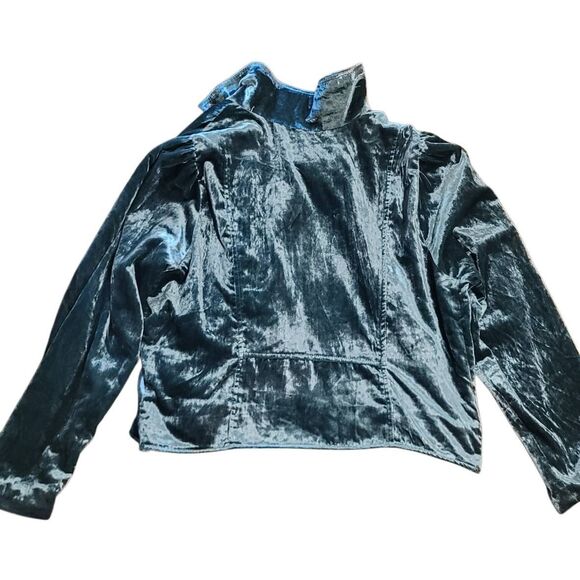 Torrid Jacket Women's 2X Botanical Green Velvet Moto Zip Cropped - Picture 6 of 6